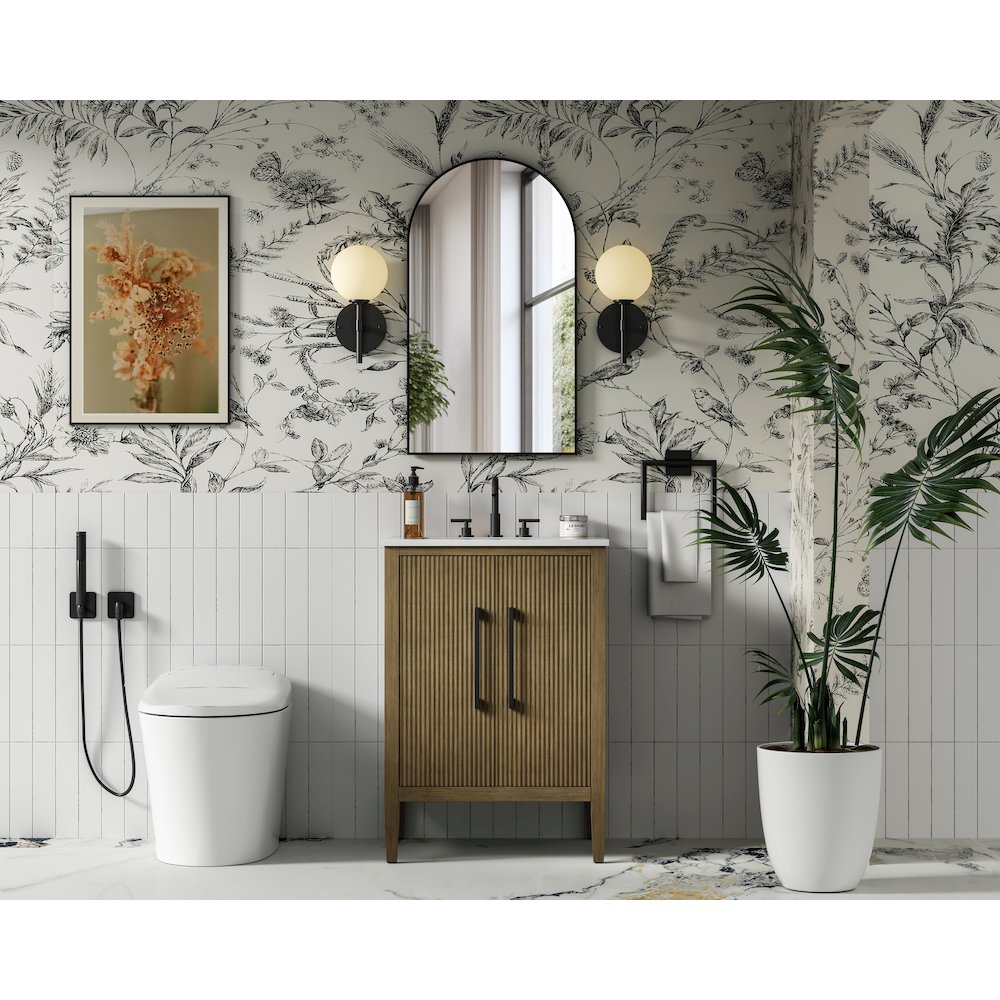 24 inch Single Bathroom Vanity in Hazel Oak
