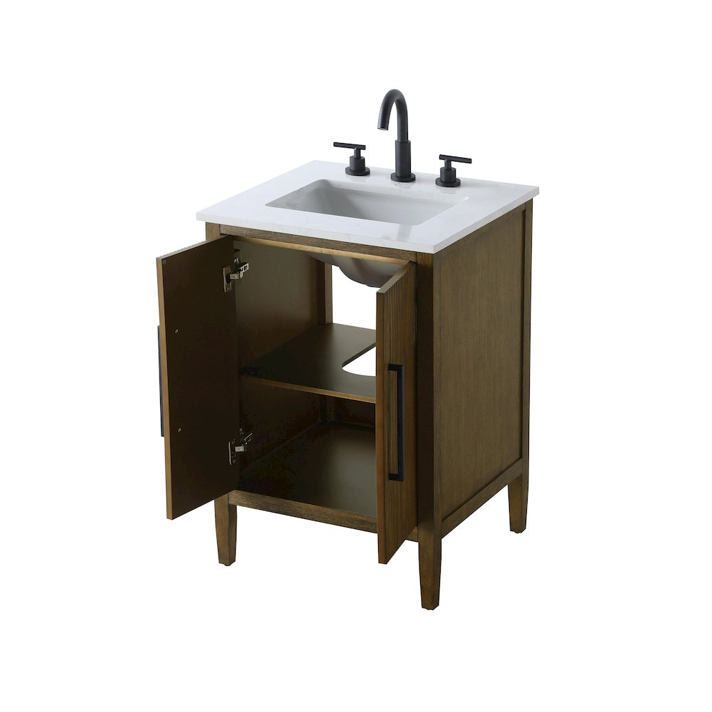 24 inch Single Bathroom Vanity in Hazel Oak