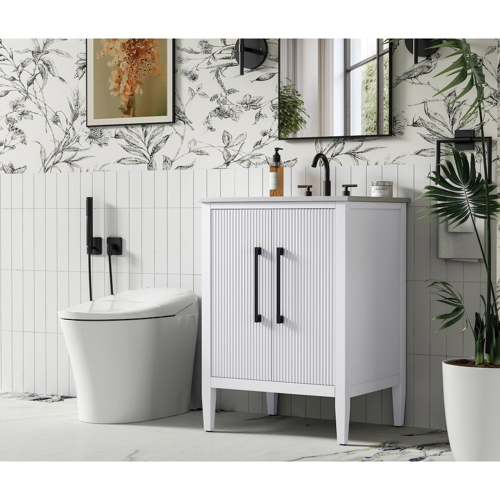 24 inch Single Bathroom Vanity in White