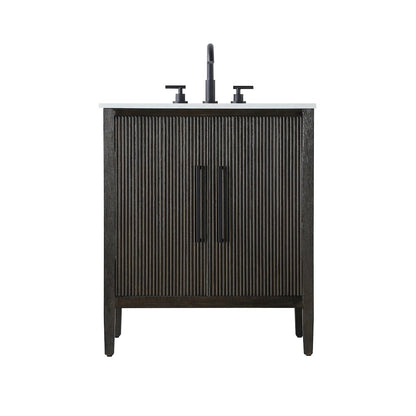 30 inch Single Bathroom Vanity in Chocolate Oak