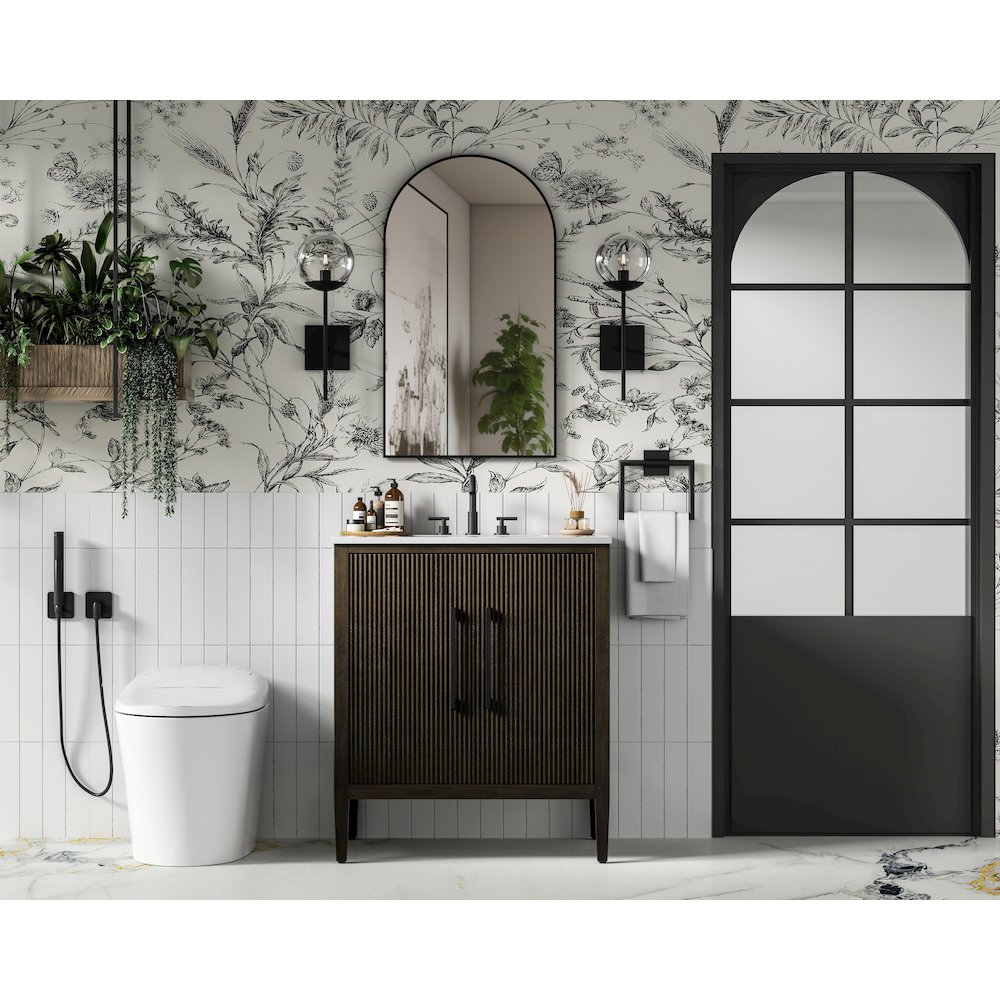 30 inch Single Bathroom Vanity in Chocolate Oak