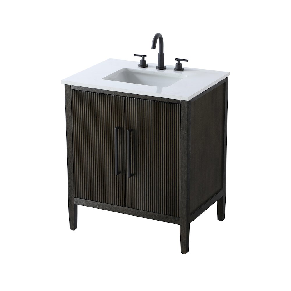 30 inch Single Bathroom Vanity in Chocolate Oak