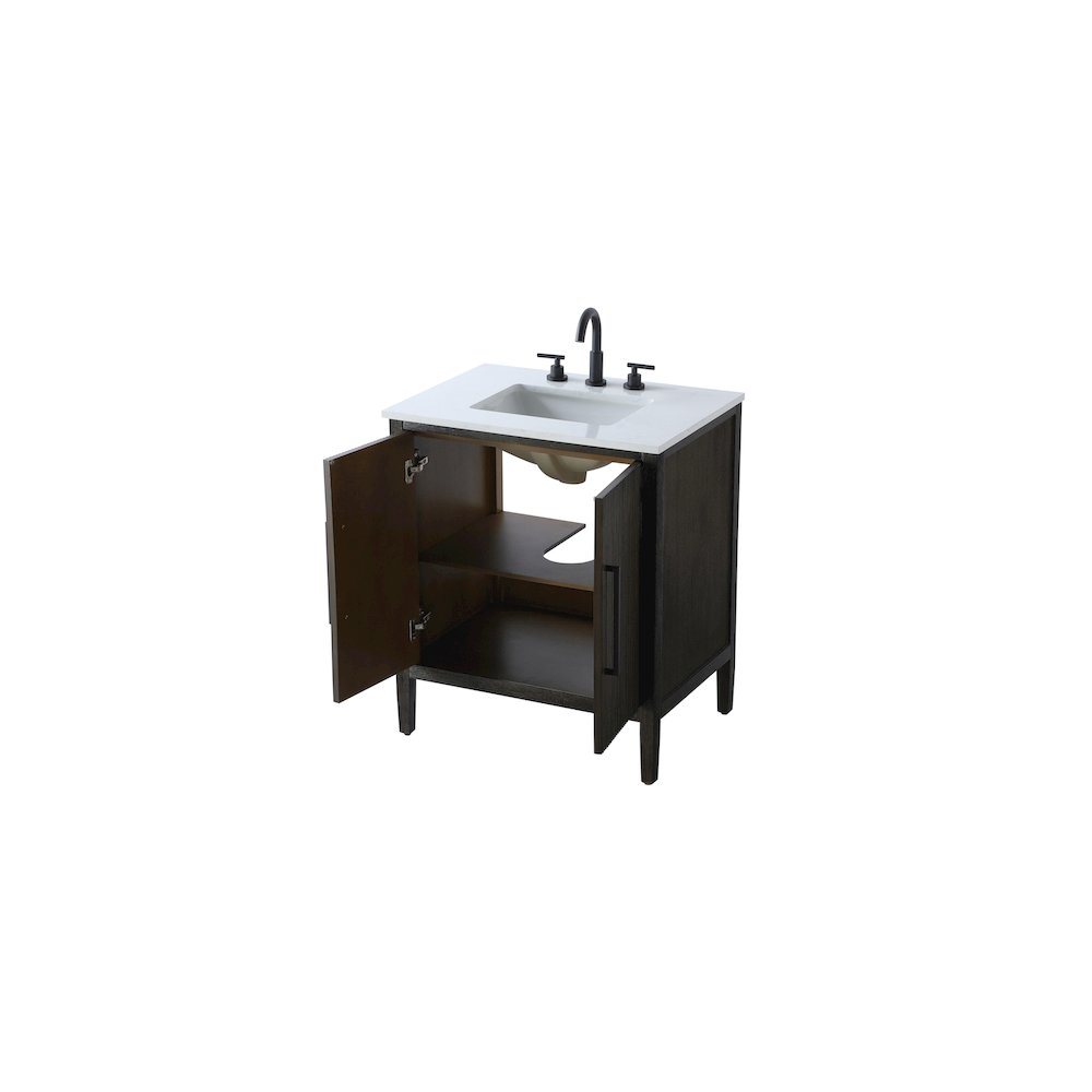 30 inch Single Bathroom Vanity in Chocolate Oak