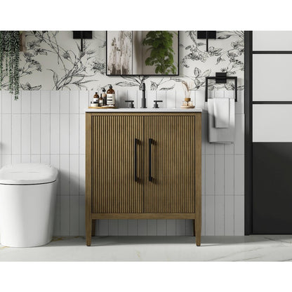30 inch Single Bathroom Vanity in Hazel Oak