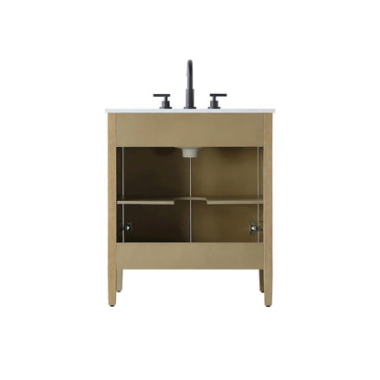 30 inch Single Bathroom Vanity in Linen Oak