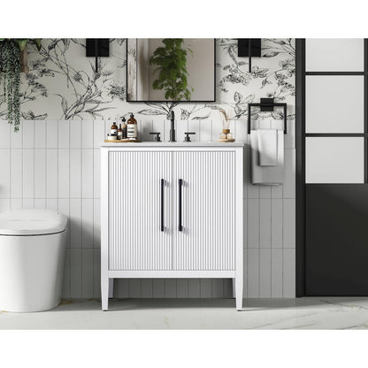 30 inch Single Bathroom Vanity in White