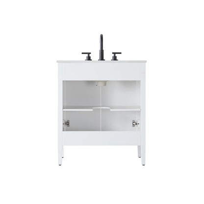 30 inch Single Bathroom Vanity in White