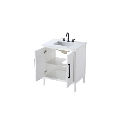 30 inch Single Bathroom Vanity in White