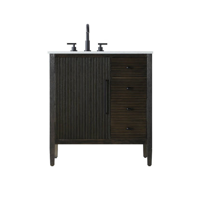 32 inch Single Bathroom Vanity in Chocolate Oak