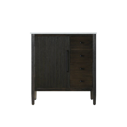 32 inch Single Bathroom Vanity in Chocolate Oak