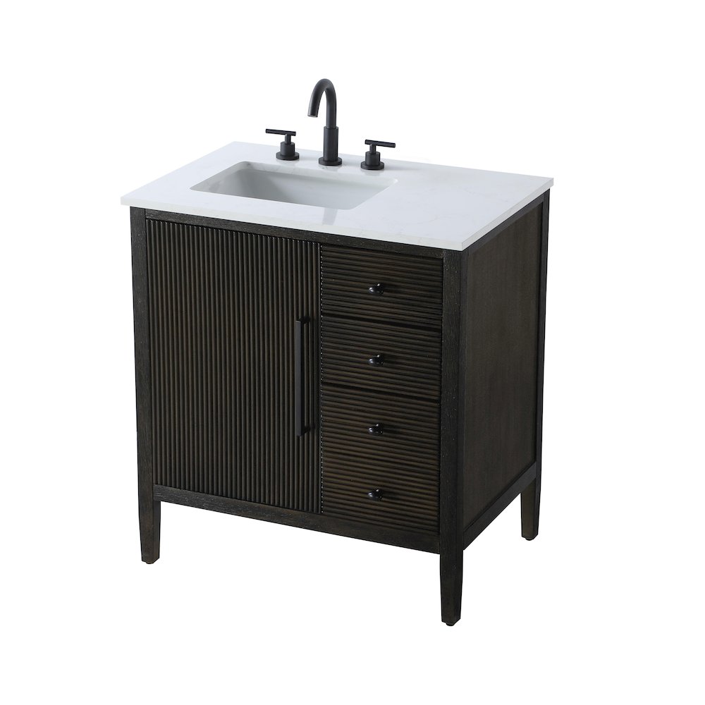 32 inch Single Bathroom Vanity in Chocolate Oak