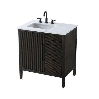 32 inch Single Bathroom Vanity in Chocolate Oak