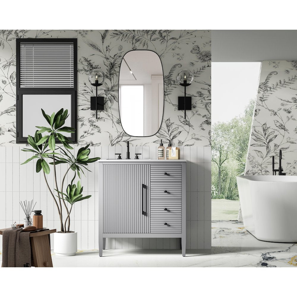 32 inch Single Bathroom Vanity in Grey