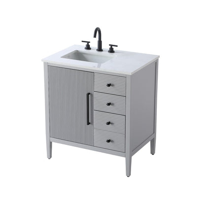 32 inch Single Bathroom Vanity in Grey