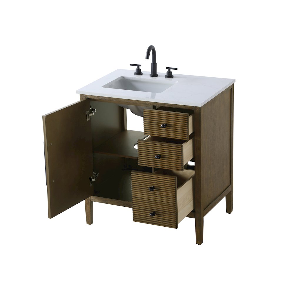 32 inch Single Bathroom Vanity in Hazel Oak