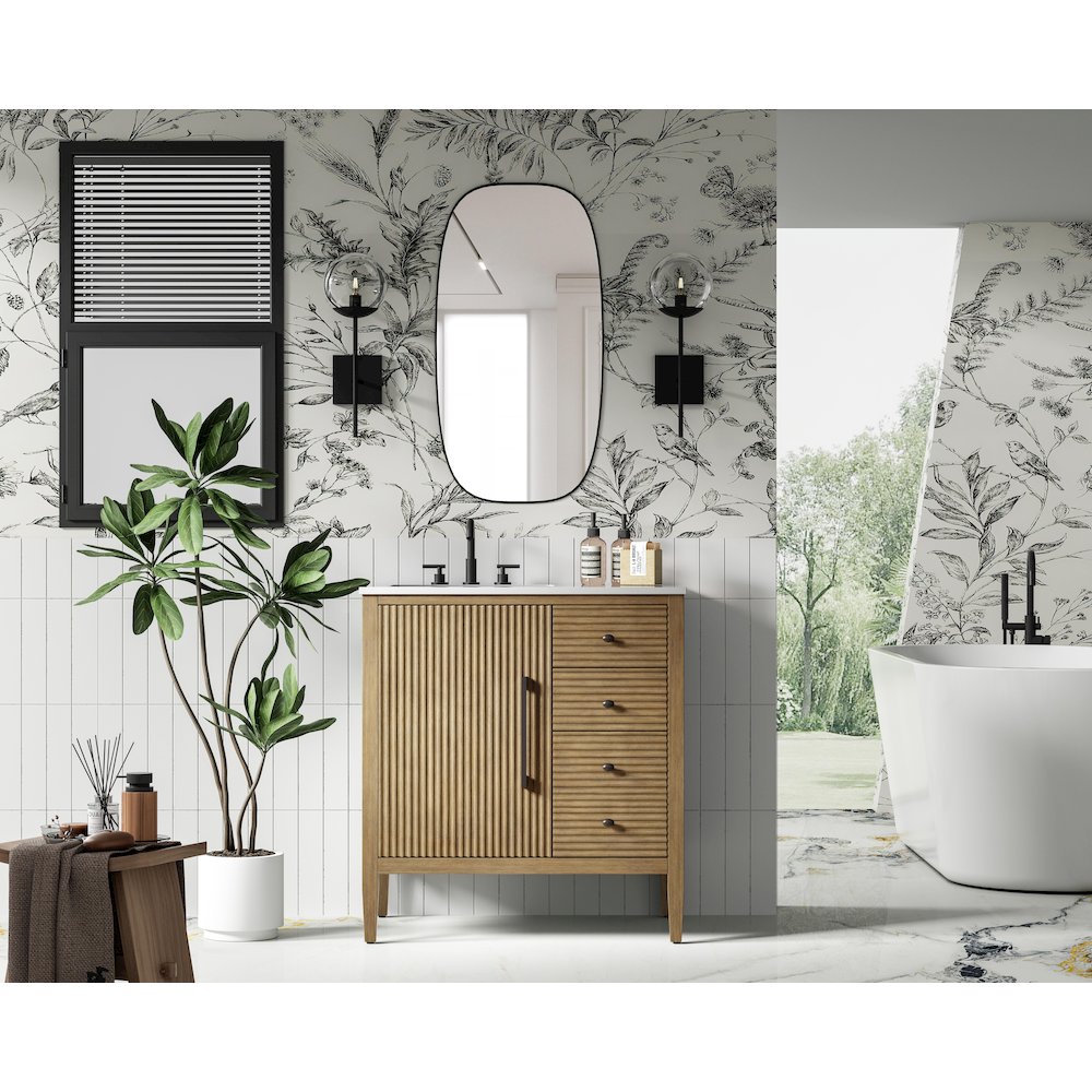 32 inch Single Bathroom Vanity in Linen Oak