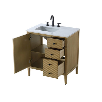 32 inch Single Bathroom Vanity in Linen Oak