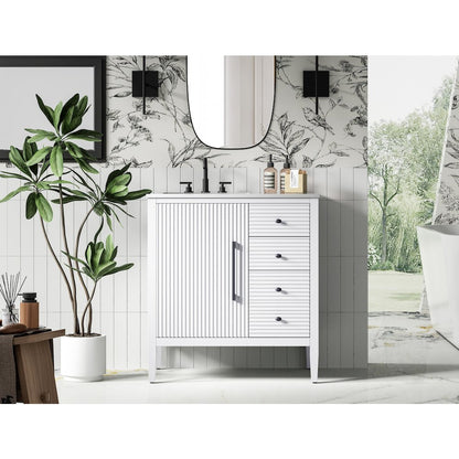 32 inch Single Bathroom Vanity in White