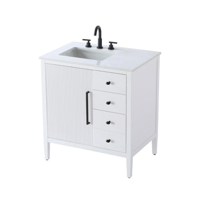 32 inch Single Bathroom Vanity in White