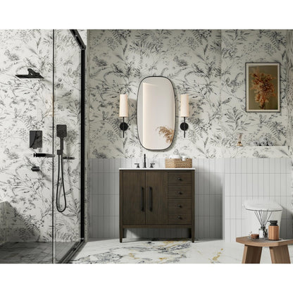 36 inch Single Bathroom Vanity in Chocolate Oak