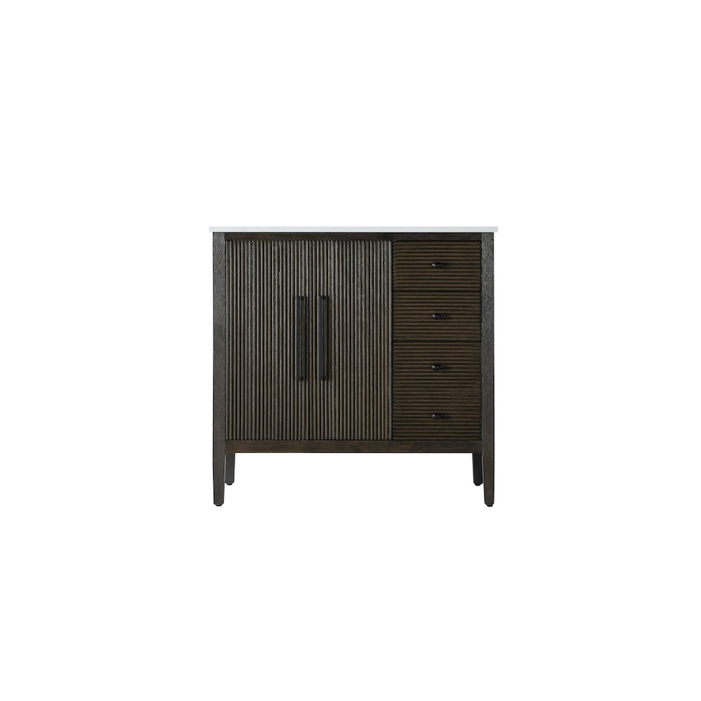 36 inch Single Bathroom Vanity in Chocolate Oak