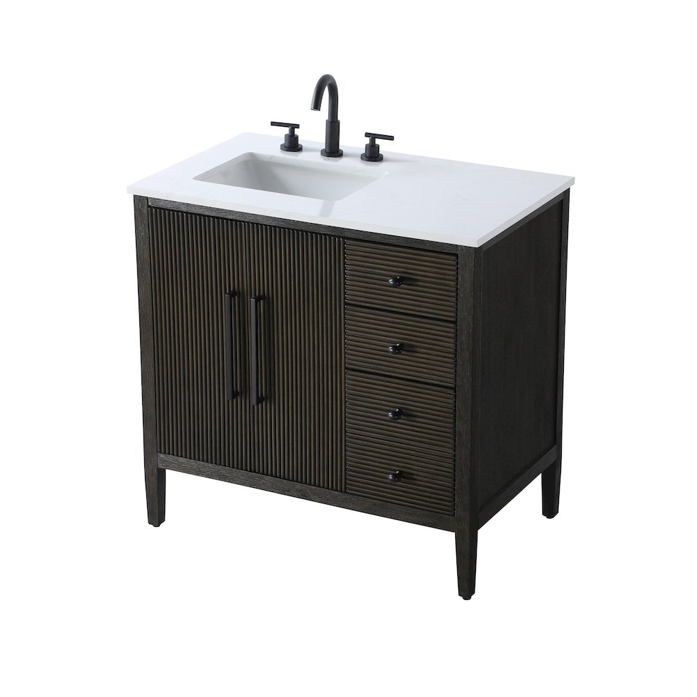 36 inch Single Bathroom Vanity in Chocolate Oak