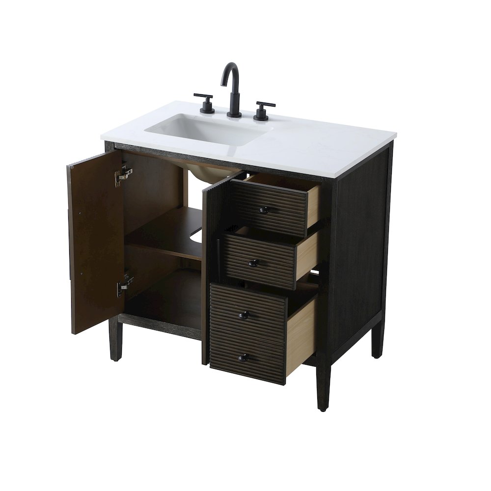 36 inch Single Bathroom Vanity in Chocolate Oak