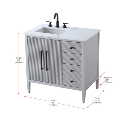 36 inch Single Bathroom Vanity in Grey