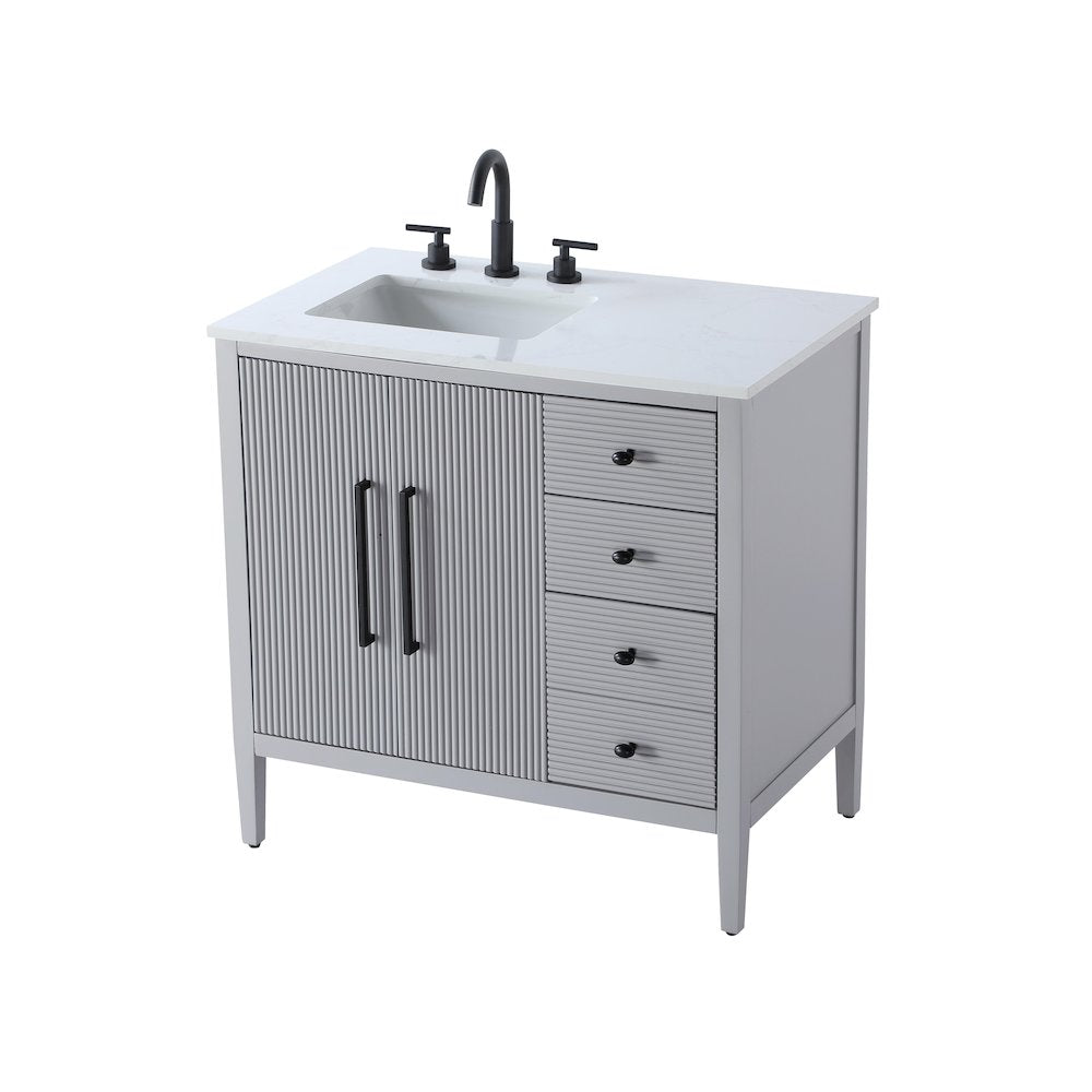 36 inch Single Bathroom Vanity in Grey
