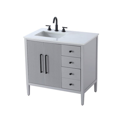 36 inch Single Bathroom Vanity in Grey
