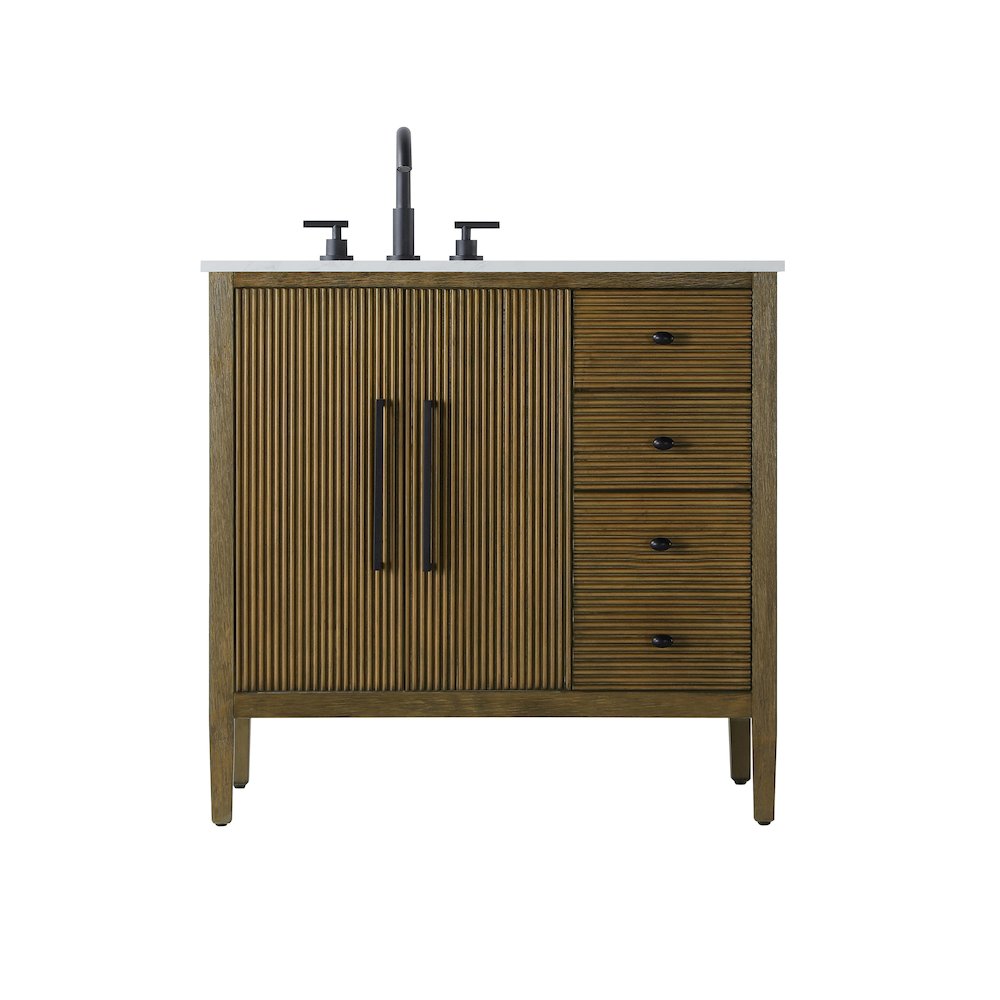 36 inch Single Bathroom Vanity in Hazel Oak