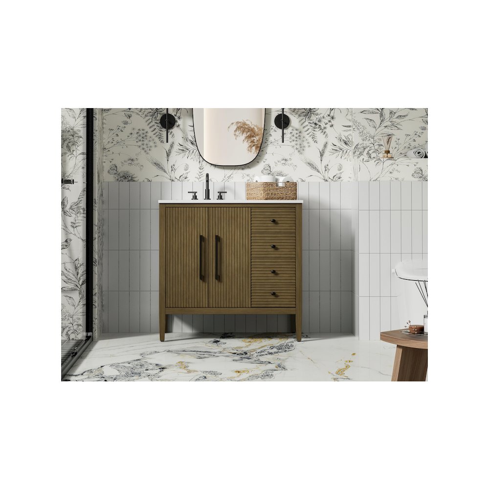 36 inch Single Bathroom Vanity in Hazel Oak