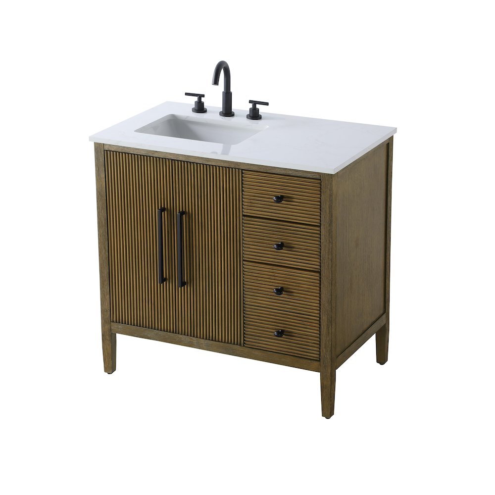 36 inch Single Bathroom Vanity in Hazel Oak