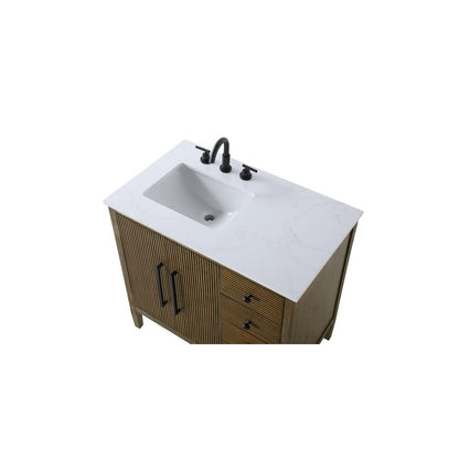36 inch Single Bathroom Vanity in Hazel Oak