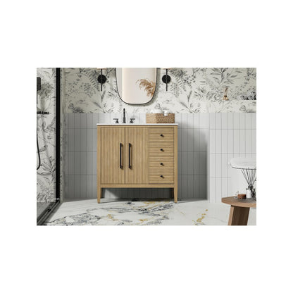 36 inch Single Bathroom Vanity in Linen Oak