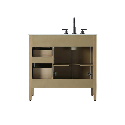 36 inch Single Bathroom Vanity in Linen Oak
