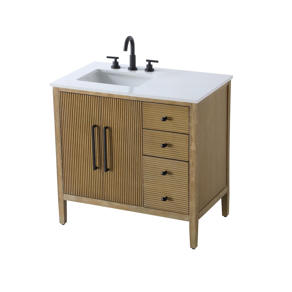 36 inch Single Bathroom Vanity in Linen Oak