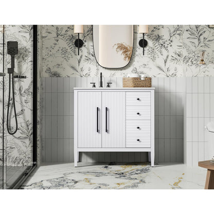 36 inch Single Bathroom Vanity in White