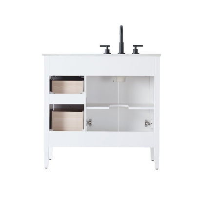 36 inch Single Bathroom Vanity in White