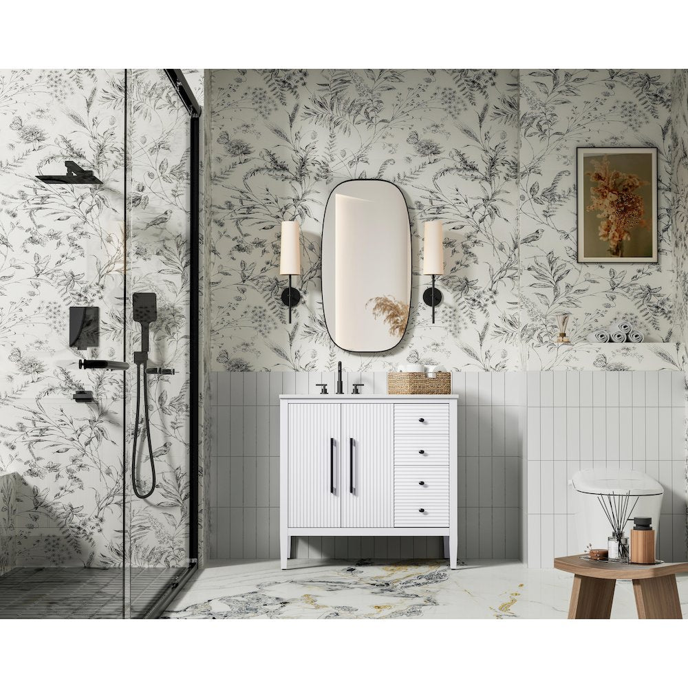36 inch Single Bathroom Vanity in White