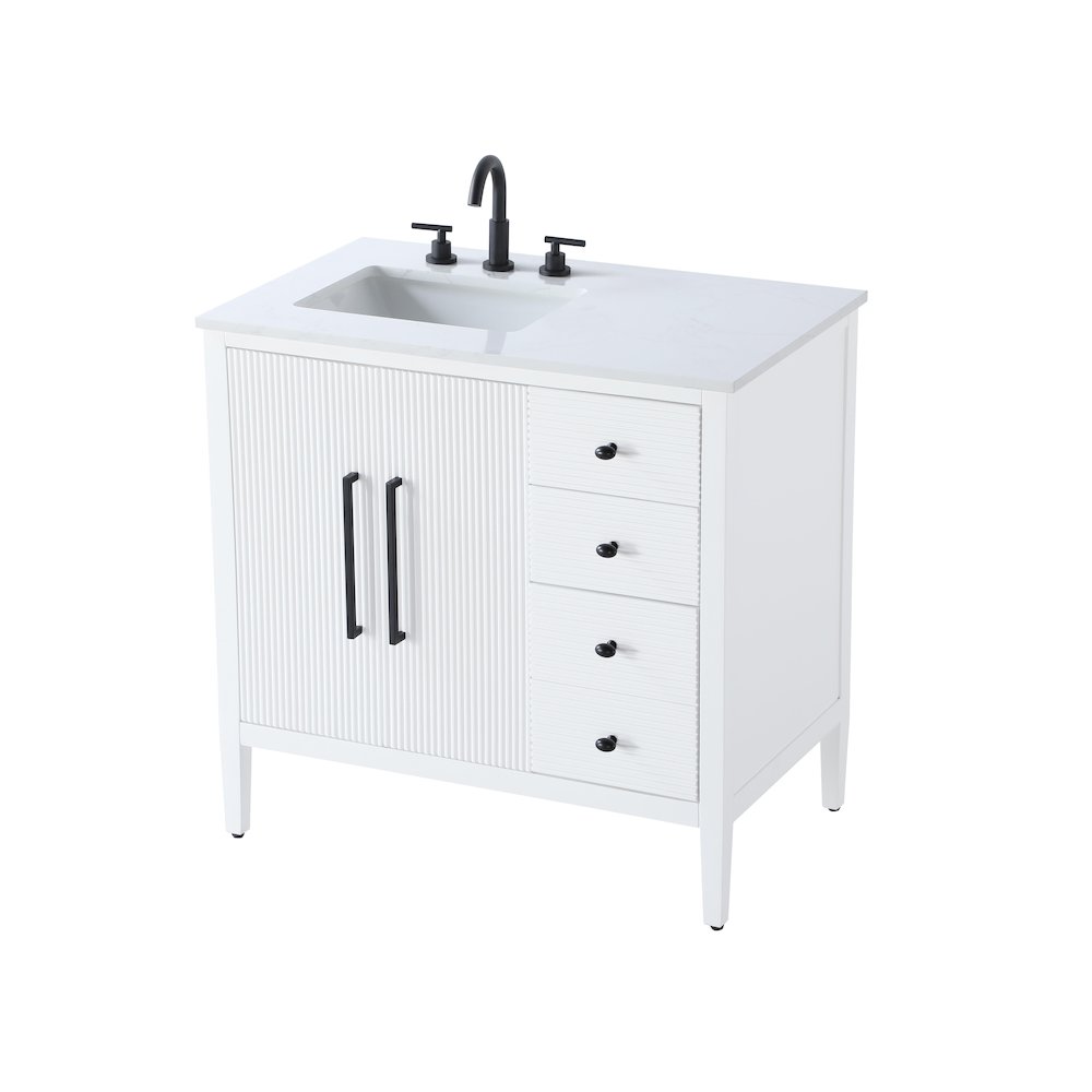 36 inch Single Bathroom Vanity in White
