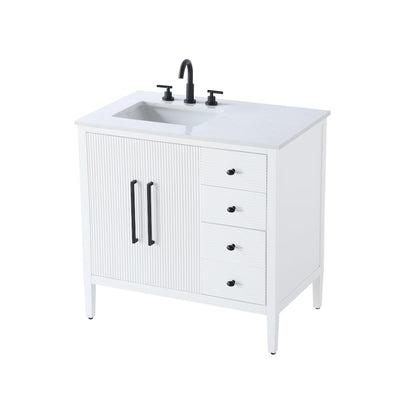 36 inch Single Bathroom Vanity in White