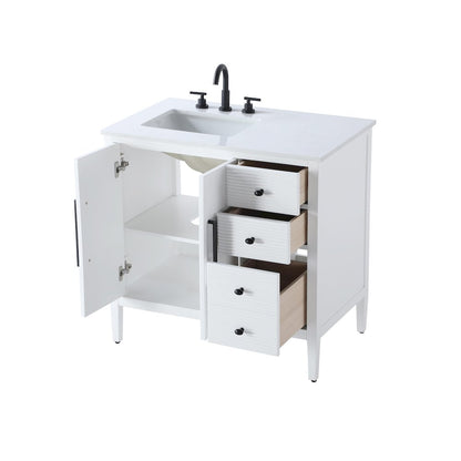 36 inch Single Bathroom Vanity in White