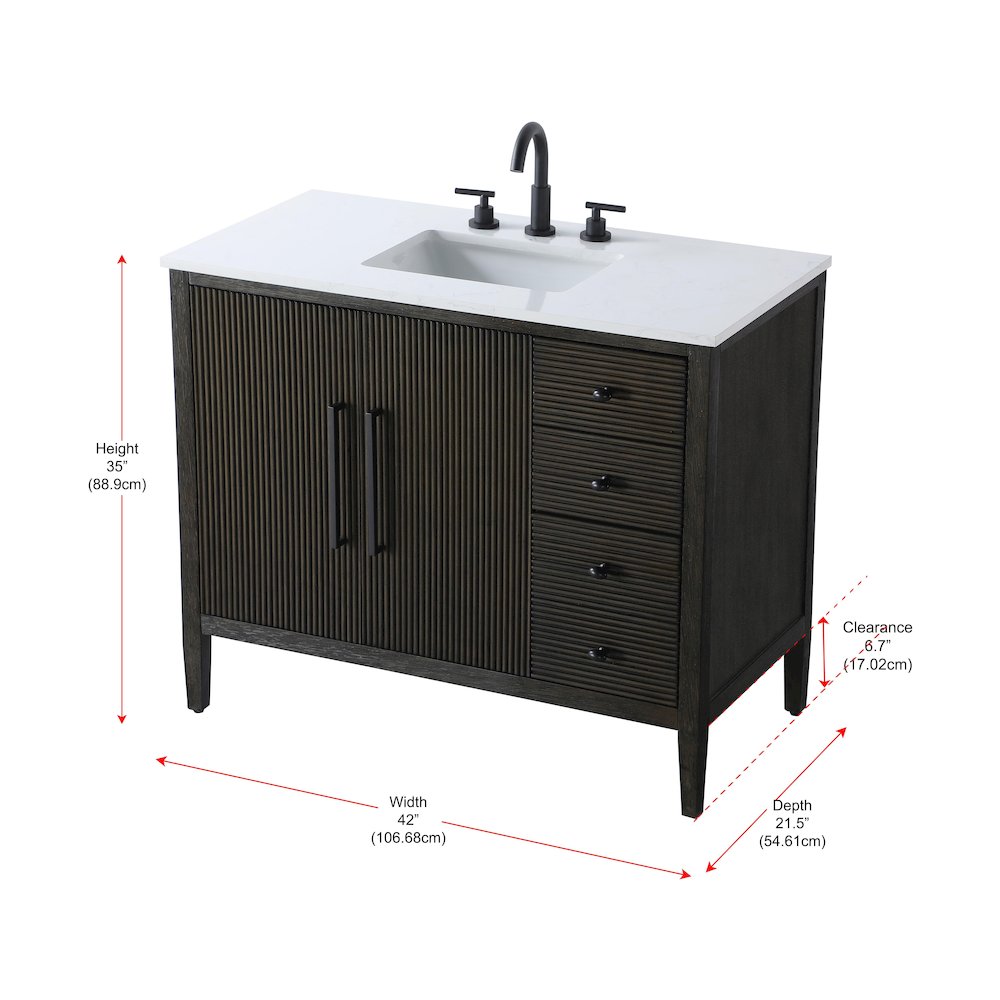 42 inch Single Bathroom Vanity in Chocolate Oak