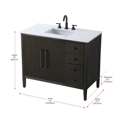 42 inch Single Bathroom Vanity in Chocolate Oak