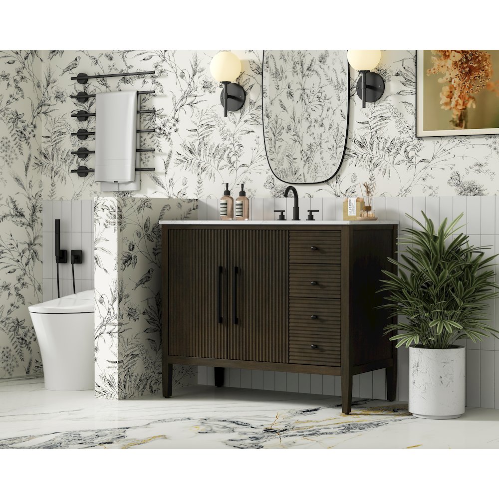 42 inch Single Bathroom Vanity in Chocolate Oak
