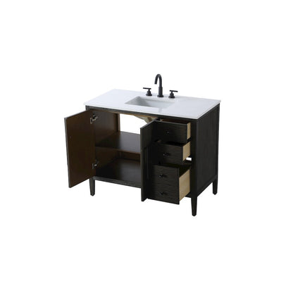 42 inch Single Bathroom Vanity in Chocolate Oak