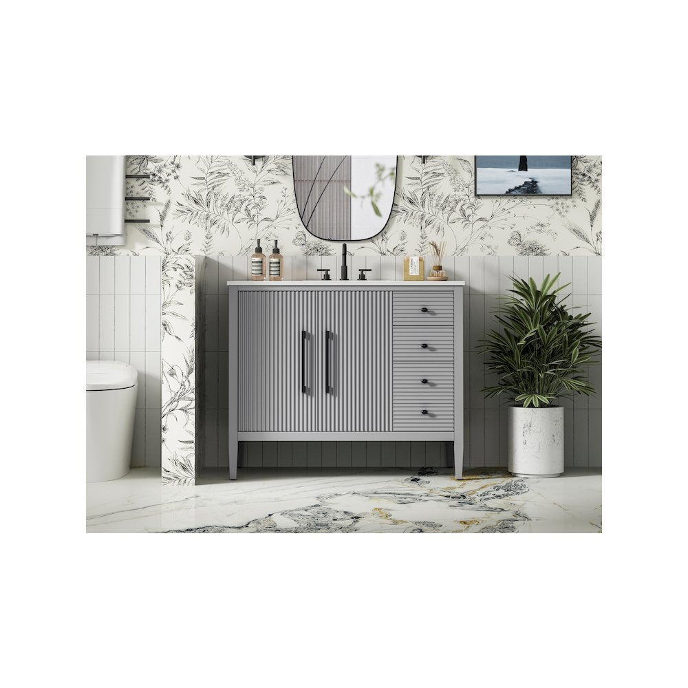 42 inch Single Bathroom Vanity in Grey