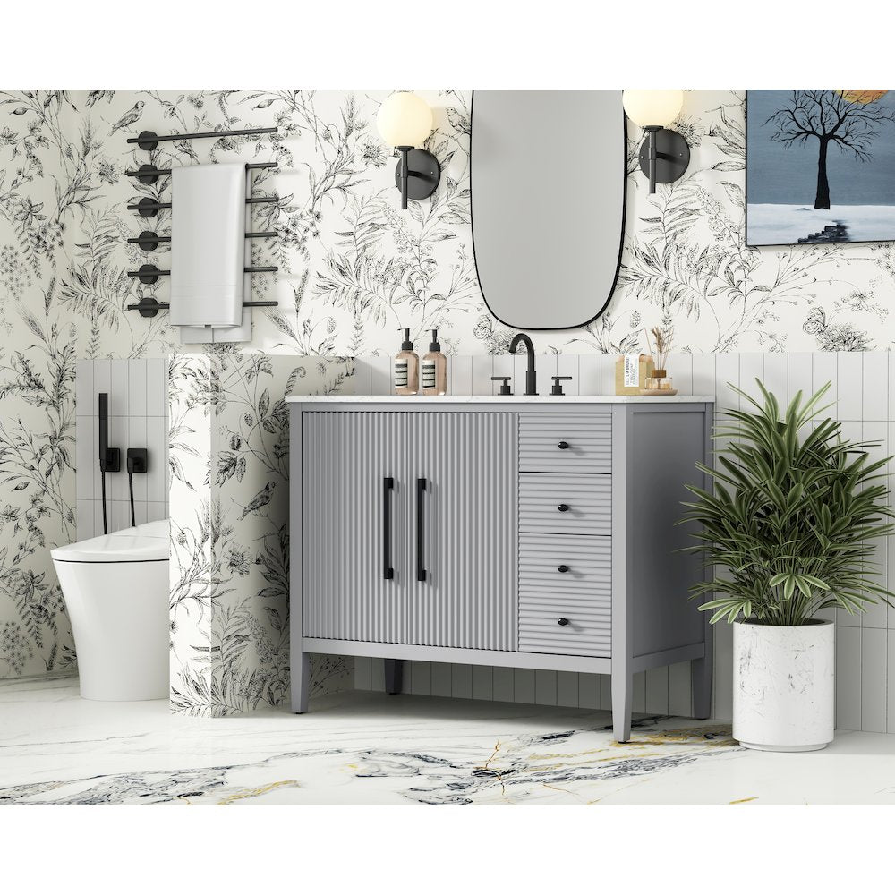 42 inch Single Bathroom Vanity in Grey
