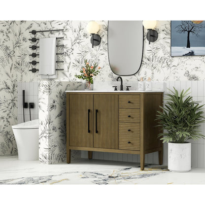 42 inch Single Bathroom Vanity in Hazel Oak